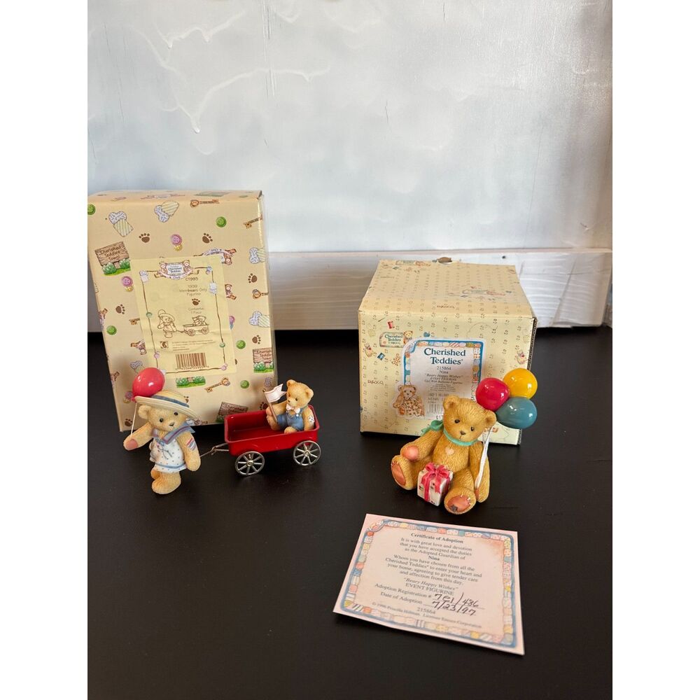 Cherished Teddies Letty CT993 & Nina "Beary Happy Wishes" #215864